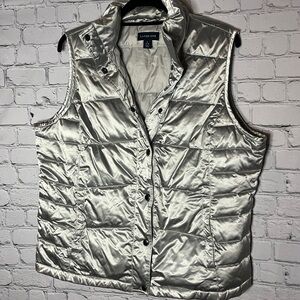 Lands' End Metallic Silver Vest